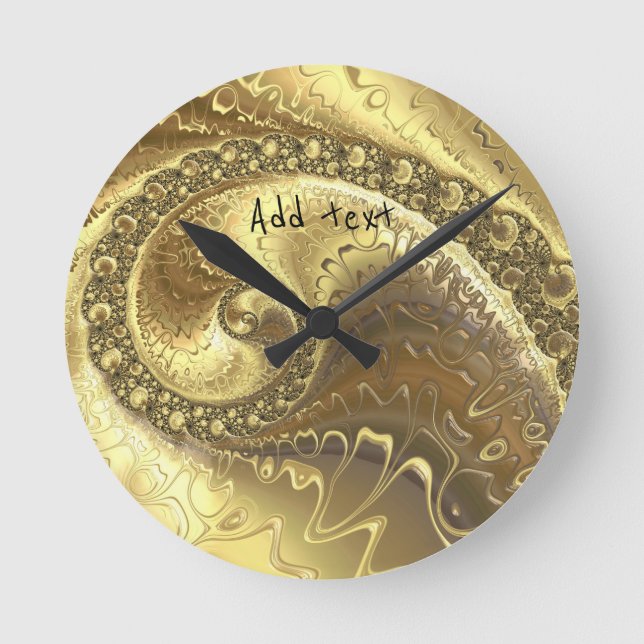 Vackra skuggor av guld rund klocka (Framsida)