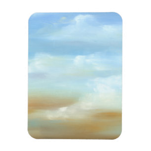Vackra skysslor med fluffymoln magnet
