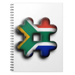Vackra södra Afrikan Hashtag Flagga Mönster Art Anteckningsbok