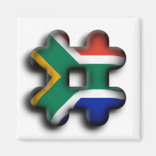 Vackra södra Afrikan Hashtag Flagga Mönster Art Magnet