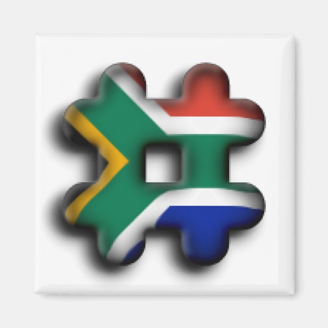Vackra södra Afrikan Hashtag Flagga Mönster Art Magnet (Framsidan)