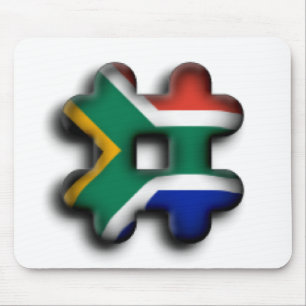 Vackra södra Afrikan Hashtag Flagga Mönster Art Musmatta