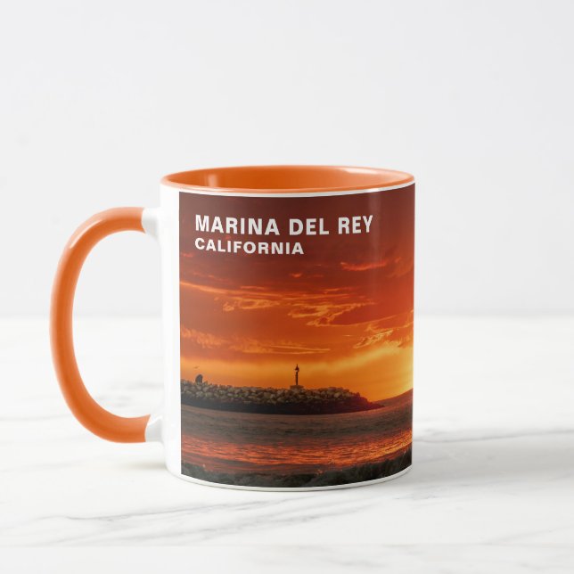 Vackra solnedgångsfärger - Marina Del Rey, CA Mugg (Vänster)