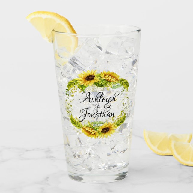 Vackra solrosor glaskopp (Framsida Ice)