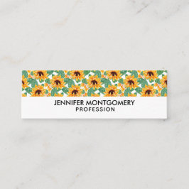 Vackra solrosor gula och gröna mönster mini visitkort