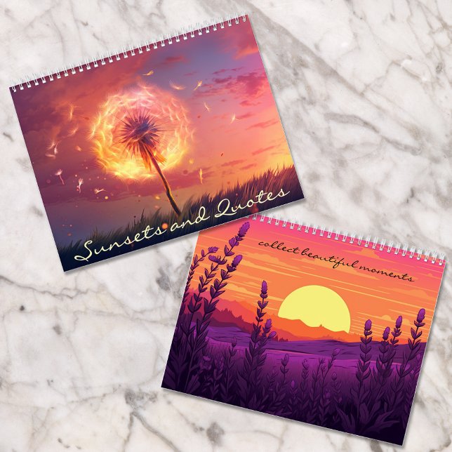 Vackra soluppsättningar och citattecken kalender (Skapare uppladdad)
