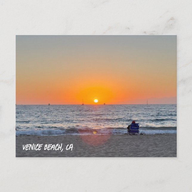 Vackra sommarsoluppen - Venedig Beach, CA Vykort (Framsida)