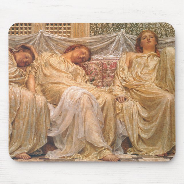 Vackra Sömnig kvinnor (Dreamers) (Vintage Art) Musmatta (Framsidan)