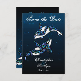 Vackra Späckhuggare Valhävd Bröllop Spara Datumet Inbjudningar