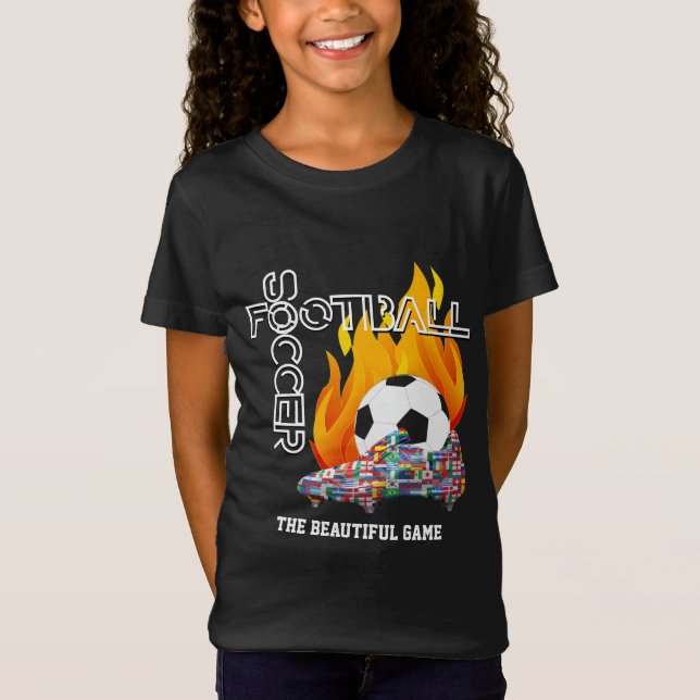Vackra spel World FOOTBALL SOCCER Kids T Shirt (Framsida)