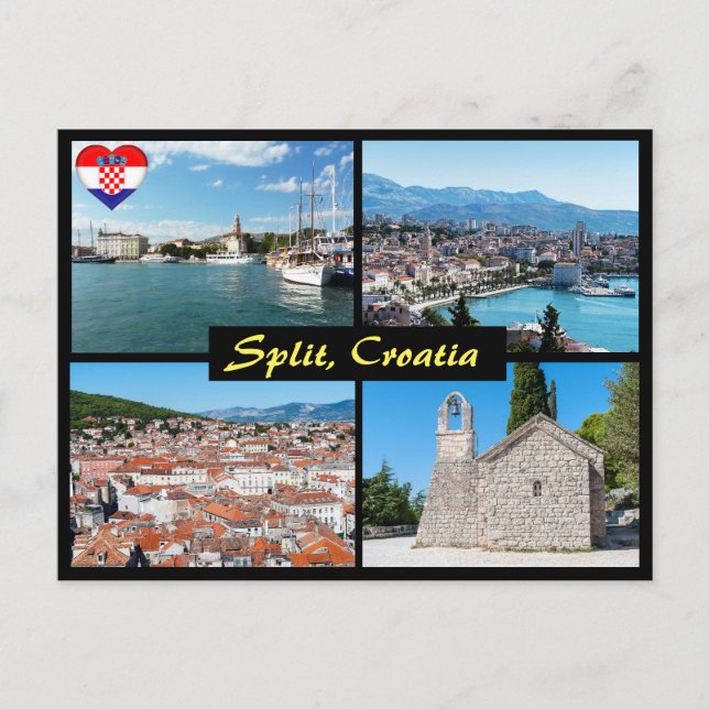 Vackra Split-landmärken - Kroatien, Europa Vykort (Framsida)