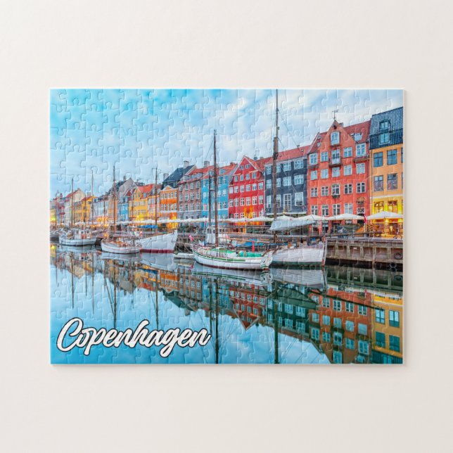 Vackra staden Köpenhamn, Danmark Pussel (Horisontell)