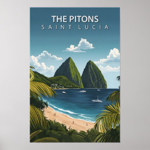 Vackra Ställe i Pitons Saint Lucia Travel Poster
