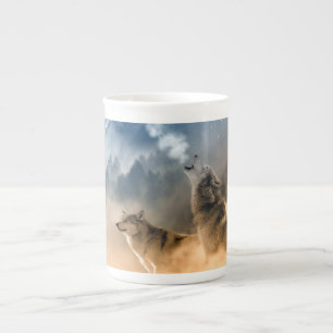 Vackra Stars Foggy Night Wolfs Howl Benporslin Mugg