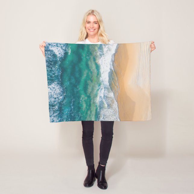 Vackra stranden, kristallblått hav fleecefilt (På plats)