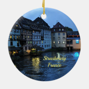 Vackra Strasbourg, Frankrike Julgransprydnad Keramik