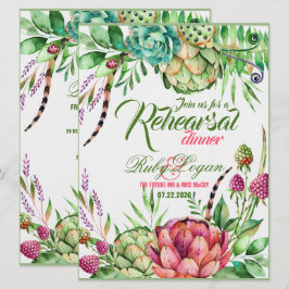 Vackra Succules-serverkort för Bröllop Rehearsal Inbjudningar
