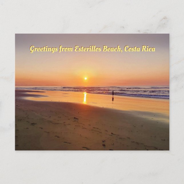 Vackra Sunrise vid Esterillos Beach, Costa Rica Vykort (Framsida)