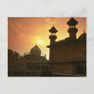 Vackra Sunset: Delhi, Indien Vykort