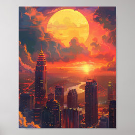 Vackra Sunset i Atlanta Georgia USA Poster