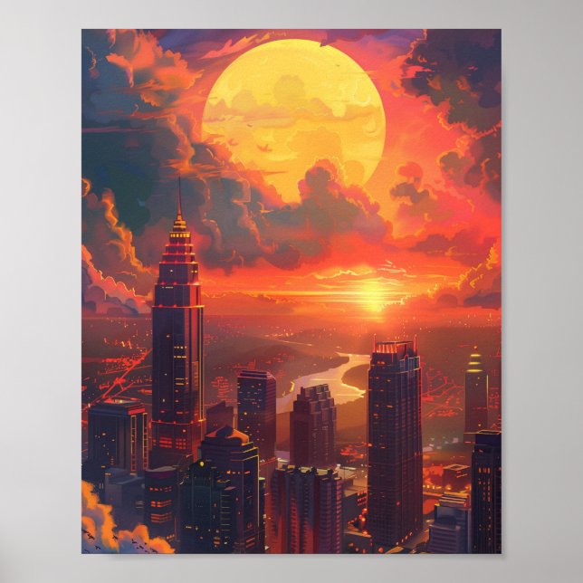Vackra Sunset i Atlanta Georgia USA Poster (Framsidan)