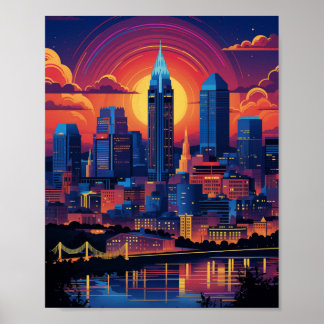 Vackra Sunset i Cincinnati Ohio USA Poster