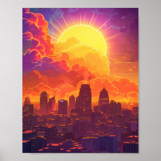 Vackra Sunset i Kansas City USA Poster