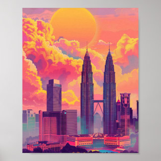 Vackra Sunset i Kuala Lumpur Malaysia Poster