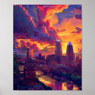 Vackra Sunset i Nashville TN USA Poster