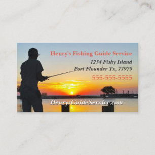 Vackra Sunset med Vatten Fishing Guide Visitkort