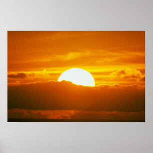 Vackra Sunset: Moorea, yttre reef pass, Tahiti Poster