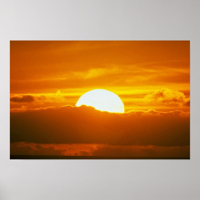 Vackra Sunset: Moorea, yttre reef pass, Tahiti Poster (Framsidan)