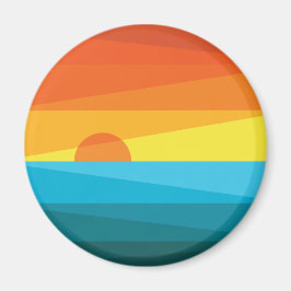 Vackra Sunset och Sea Vågar Magnet