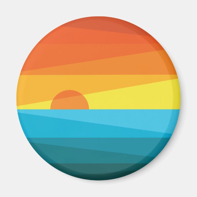 Vackra Sunset och Sea Vågar Magnet (Framsidan)