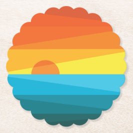 Vackra Sunset och Sea Vågar Underlägg Papper