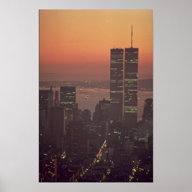 Vackra Sunset: Sunset on World Trade Center Poster (Framsidan)