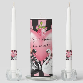 Vackra Svanar, Rosa Heart och Rosor Personlig