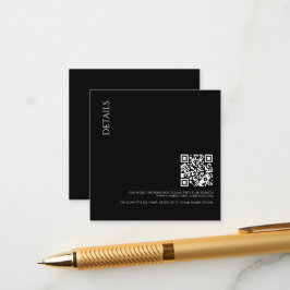 Vackra svarta detaljer med QR-kod bröllop Tilläggskort