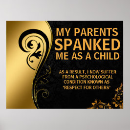 Vackra svarta/Guld-formssnurrar Poster