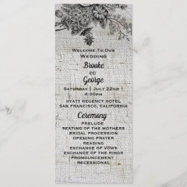 Vackra svarta och Grått Flowers Bröllop Program