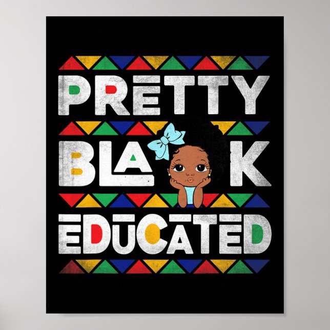 Vackra svarta och utbildade afrikanska afro-flicko poster (Framsidan)