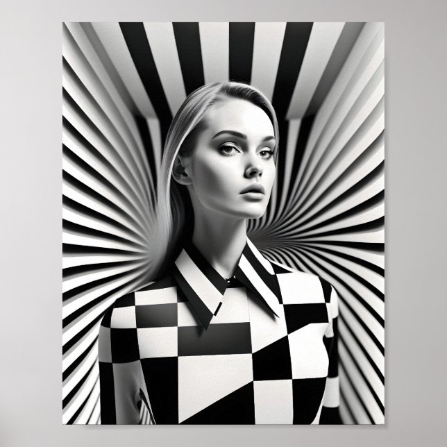 Vackra svarta och vita bilder av honkön poster (Framsidan)