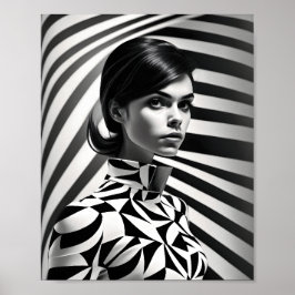 Vackra svarta och vita kvinnor Art.Porträtt Poster