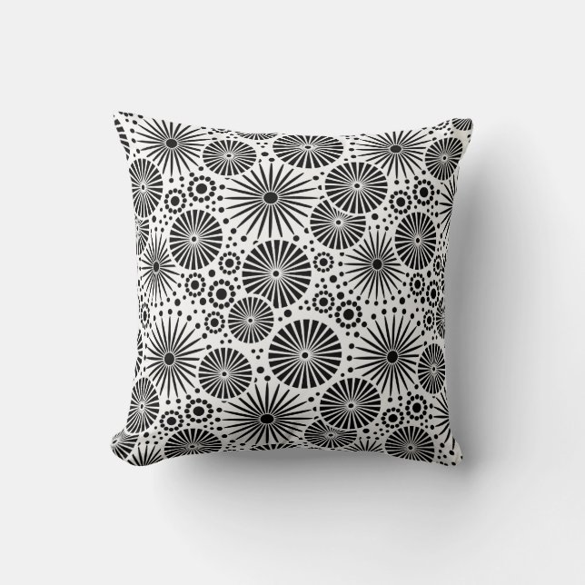 Vackra, svarta och vita Pillow Kudde (Framsida)