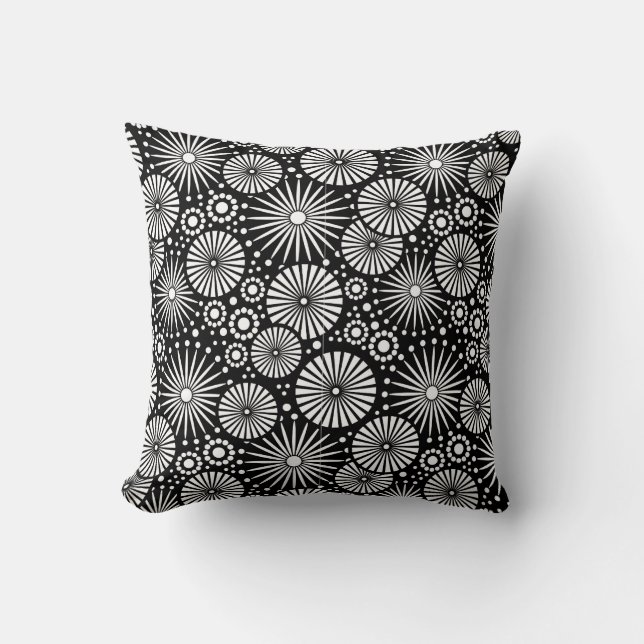 Vackra, svarta och vita Pillow Kudde (Framsida)