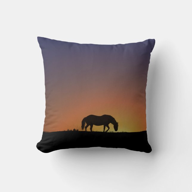 Vackra sydvästra hästen och Sunrise Pillow Kudde (Framsida)