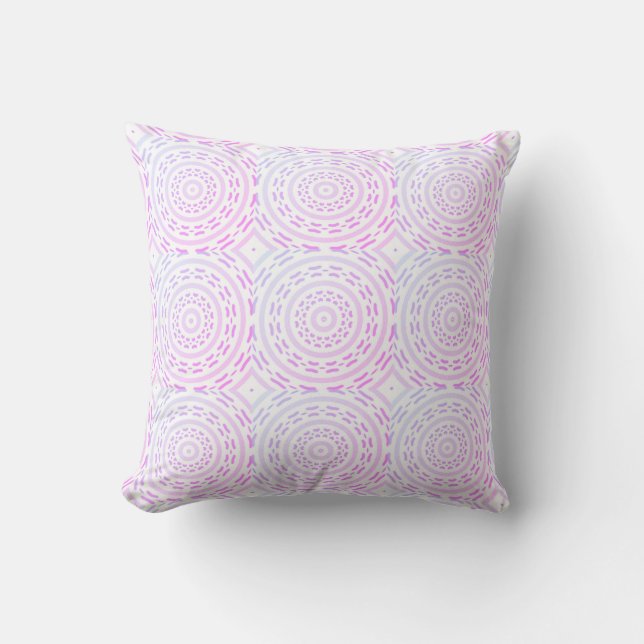 Vackra Symmetric Rosa Lila Circles Kudde (Framsida)