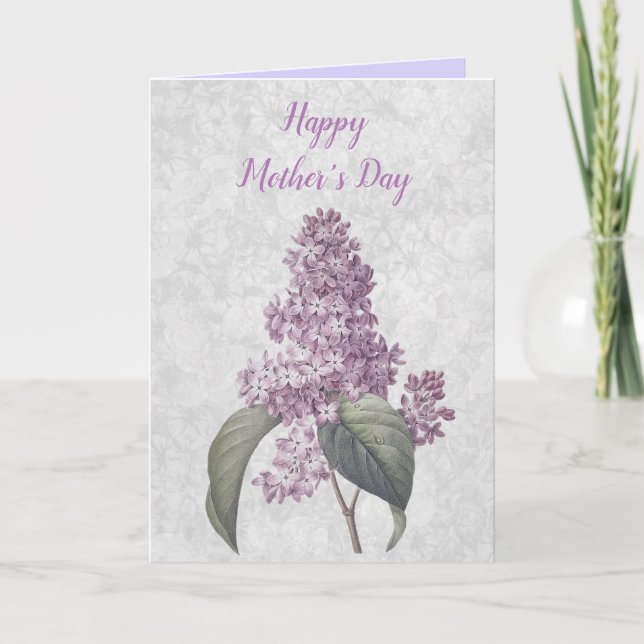 Vackra Syrenor Blomma Glad Mors Dag Högtid Kort (Framsida)