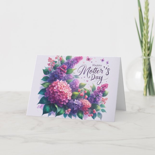 Vackra Syrlingar Mors Dags Blommor "Mamma"  Kort (Framsida)