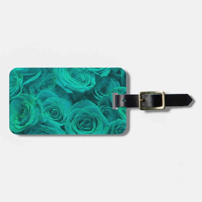 Vackra tealgröna rosor tealblommor  bagagebricka (Horisontell Framsida)